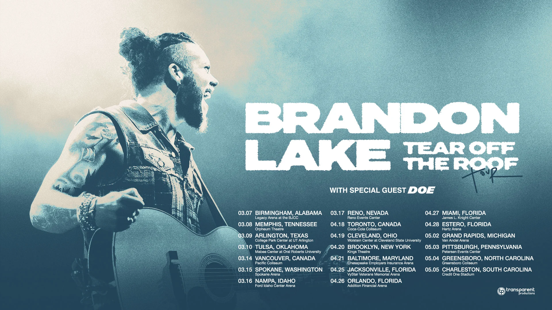 Brandon Lake 2026 tour poster